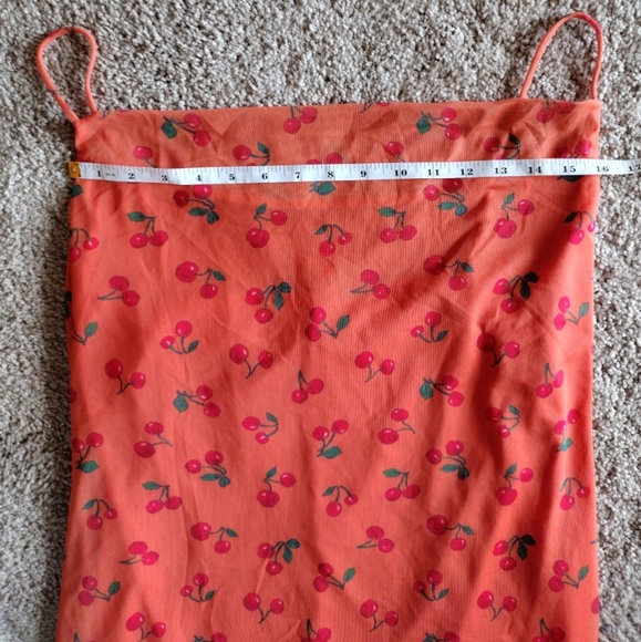 Asos Cherry Mesh Cowl Dress Size US 14 NWOT - Picture 9 of 15